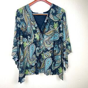 Vintage Y2K 90s Womans Top Sz 2XL Babydoll Whimsigoth Fairy Grunge Bell Sleeves